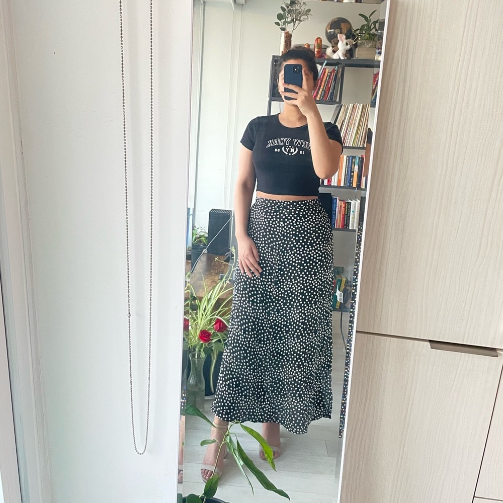 Suzy Shier Polka Dot Long Skirt